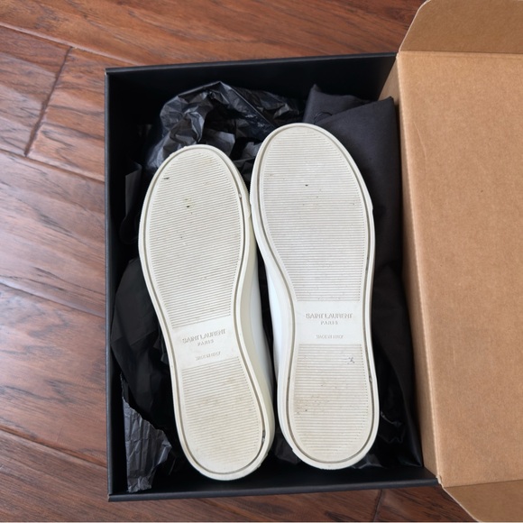 YSL. Saint Laurent Andy White Leather Sneakers - Picture 12 of 15